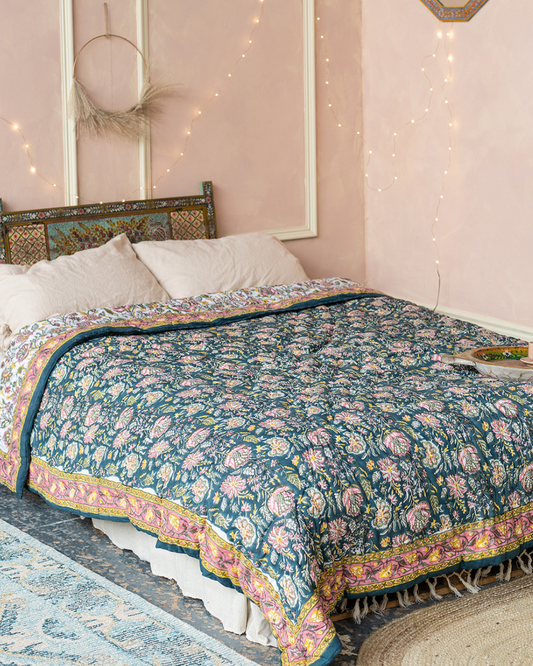 Malli Blockprint Reversible Quilt