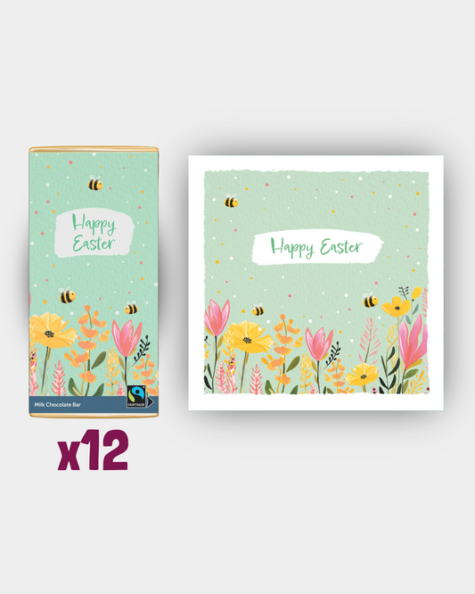 12 Easter Bee Choc Bars & FREE Pack of cards