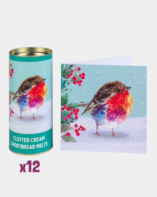 12 packs of Winter Robin Shortbread & Free Pack of Cards