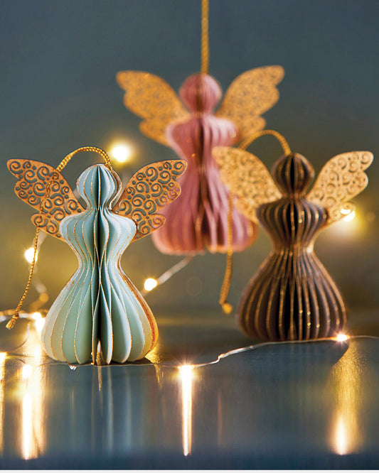 3 x Pastel Angel Decorations