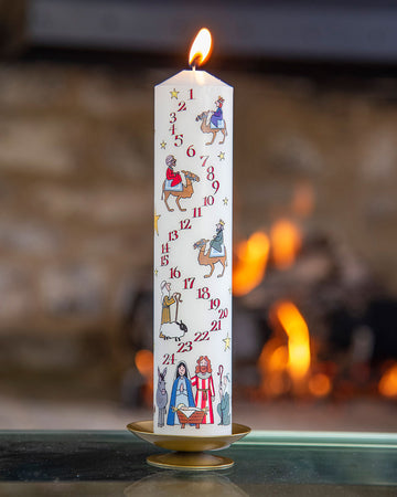 Nativity Pillar Advent Candle