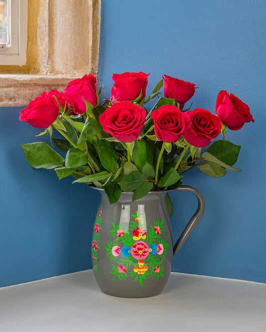 Hand Painted Enamel Jug