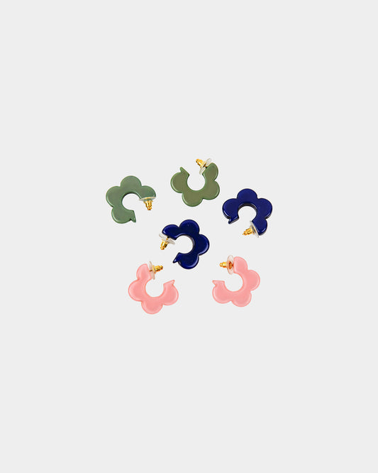 Resin Flower Earrings (3 Pairs)