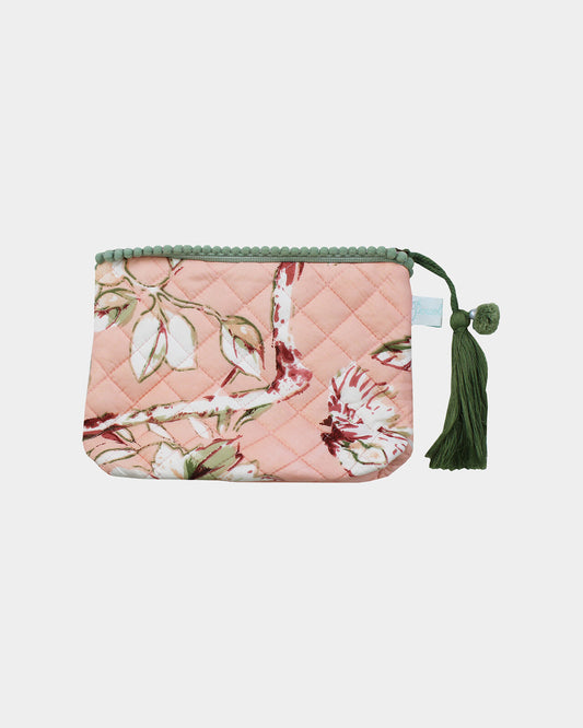 Peach Blossom Print Make Up Bag