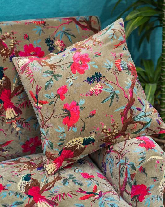 Bird of Paradise Cushion Cover - Olive