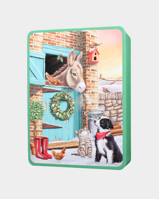 Christmas Donkey Biscuit Tin
