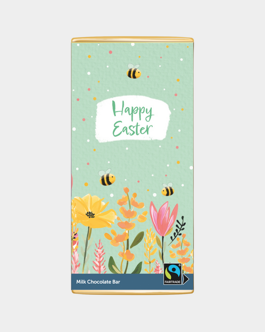 Happy Easter Bee & Floral Chocolate Bar