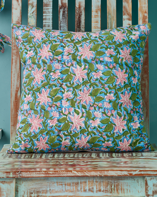 Block Print Cushion Cover - Lily