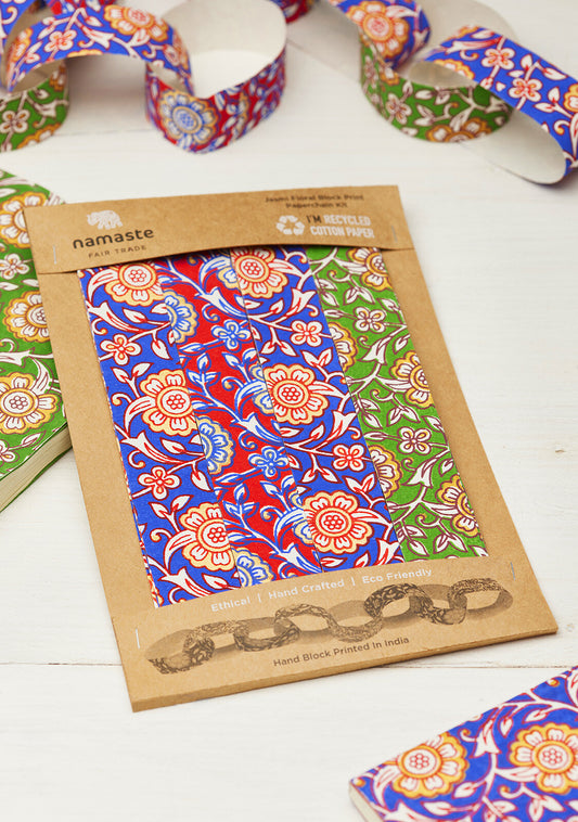 Jasmi Floral Block Print Paperchain Kit