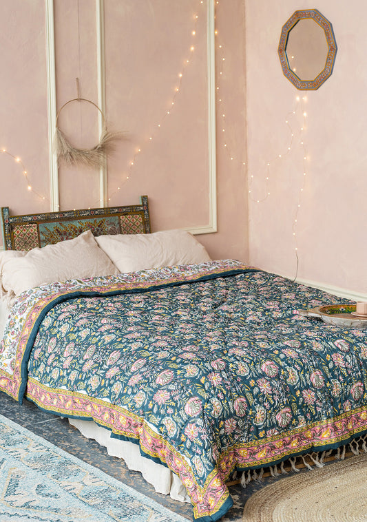 Malli Blockprint Reversible Quilt