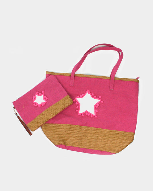 Large Star Bag & Organiser Set-Pink