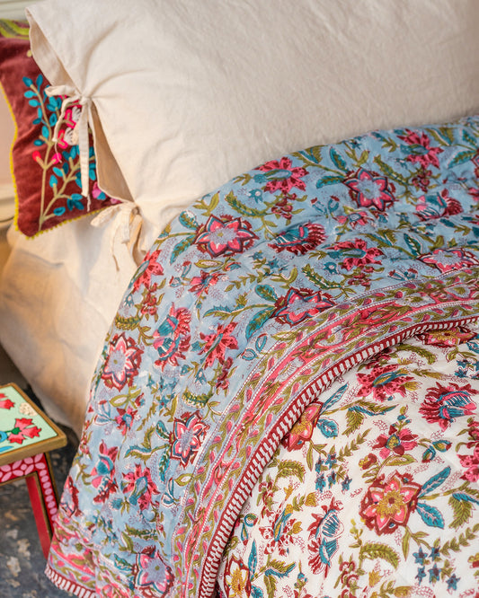 Joshika Block Print Reversible Quilt