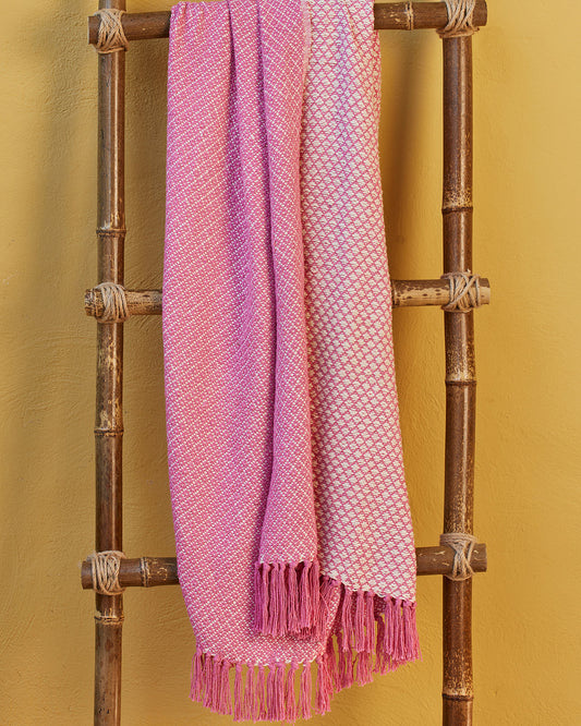 Recycled Cotton Throw - Pink