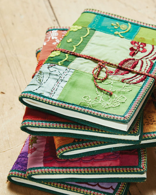 Sari-Covered Handmade Paper Notebook