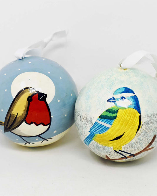 2 Hand-painted Baubles