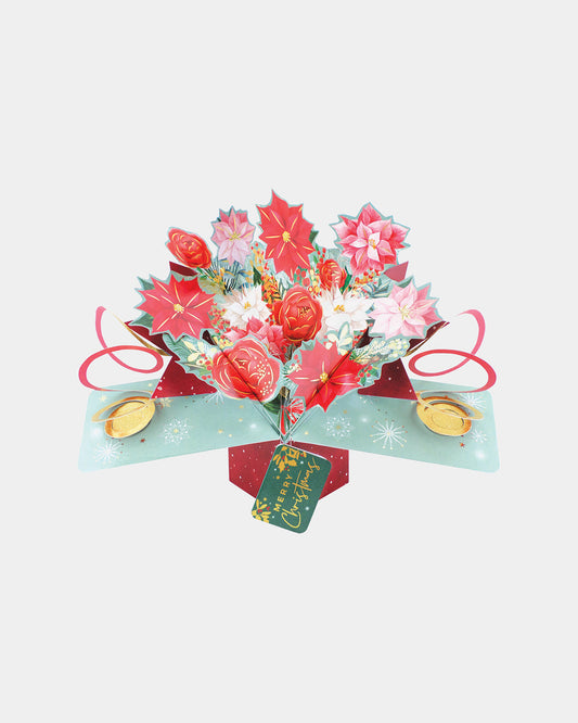 Red Christmas Bouquet Pop-Up Card