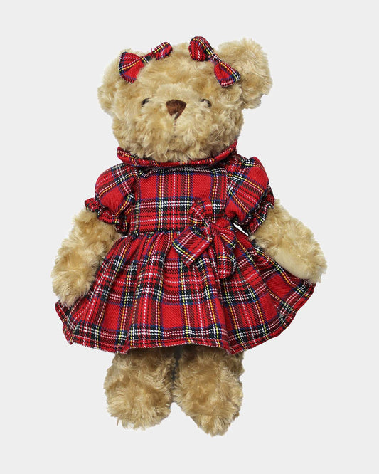 Teddy Bear In Tartan Dress