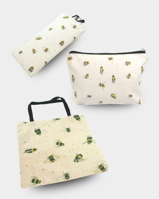 Bee Tote Bag, Wash Bag & Glasses Case