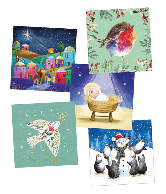 50 Christmas Card assortment - without Bible verse text