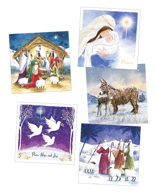 50 Christmas Card assortment - with Bible verse text