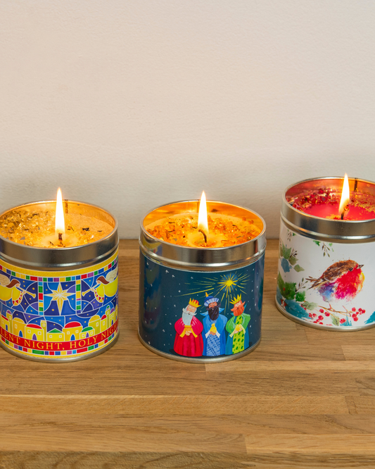 Christmas Robin Candle Tin
