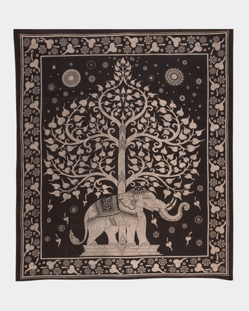 Elephant & Tree Throw-Grey