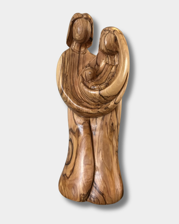Olive Wood Holy Family Figurine