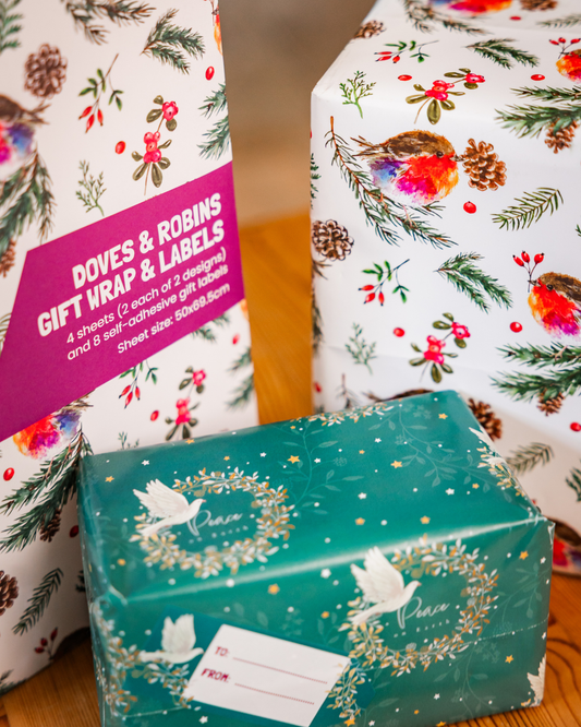 Doves and Robins Gift Wrap