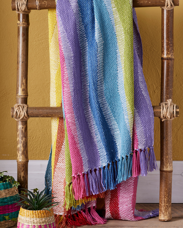 Recycled Bottles Rainbow Zigzag Throw