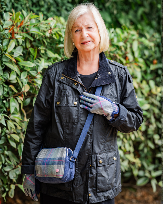 Blue Tweed Shoulder Bag