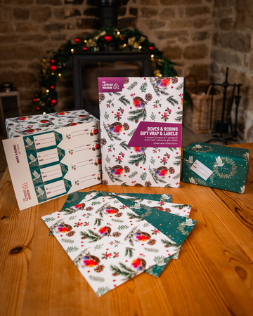 Doves and Robins Gift Wrap
