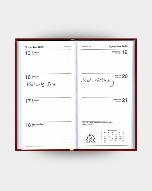 2026 Sunday Start Diary