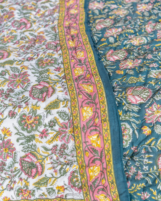 Malli Blockprint Reversible Quilt