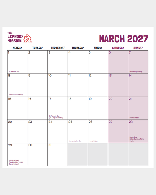 2027 Glorious Gardens Calendar