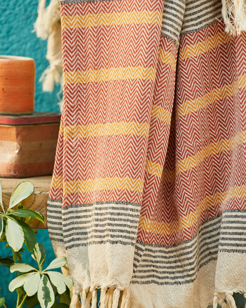 Malabar Woven Throw - Terracotta
