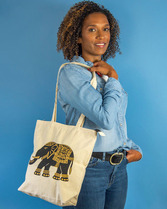 Elephant Print Shoulder Bag