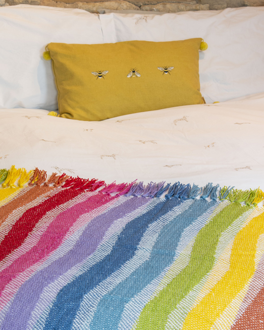 Recycled Bottles Rainbow Zigzag Throw