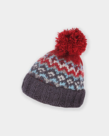 Mens Clifden Bobble Beanie - Red