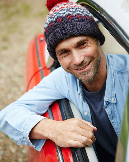 Mens Clifden Bobble Beanie - Red