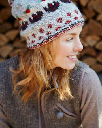 Christmas Pudding Bobble Beanie