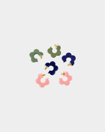 Resin Flower Earrings (3 Pairs)