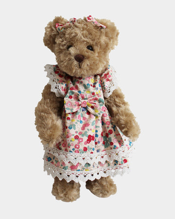 Teddy Bear in Floral Print Dress