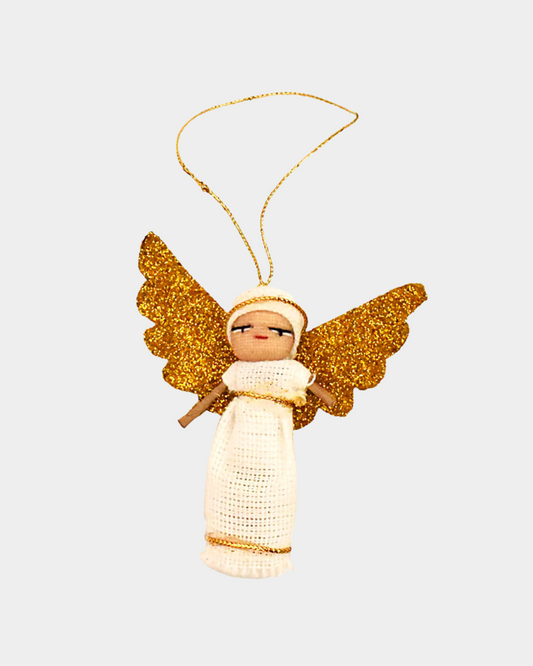 2 Angels-White with Gold Wings