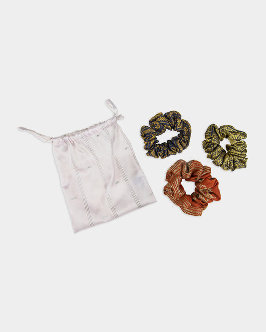 3 Scrunchies in Pouch