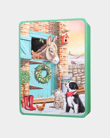 Christmas Donkey Biscuit Tin