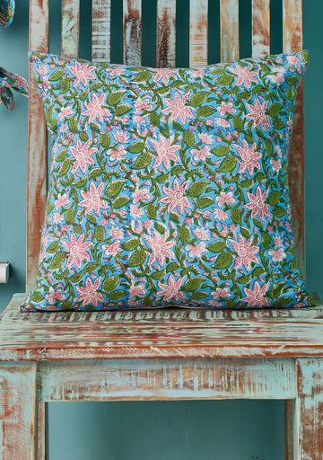 Block Print Cushion Cover - Lily