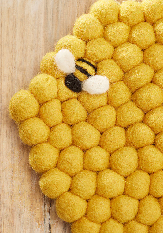Felt Bee Hexagon Trivet