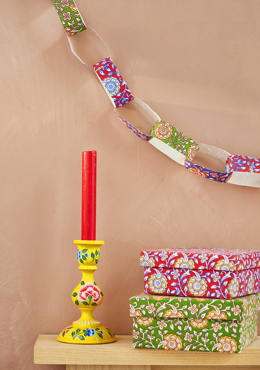Jasmi Floral Block Print Paperchain Kit