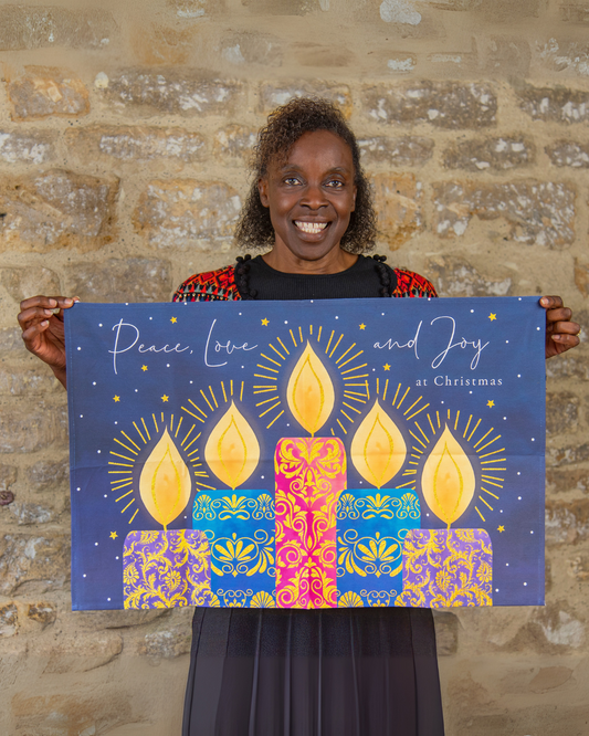 Peace, Love and Joy Tea Towel