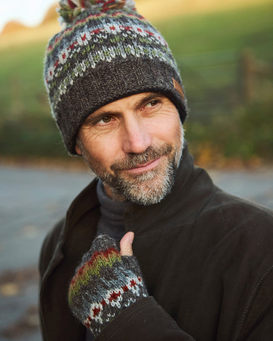 Mens Westport Bobble Beanie Earth